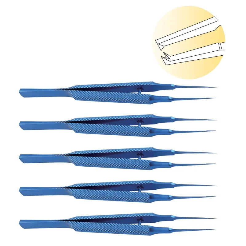 

Ophthalmic Toothed Forceps Tweezers with Tying Platforms Anti-slip Handle Ophthalmic Instrument Autoclavable