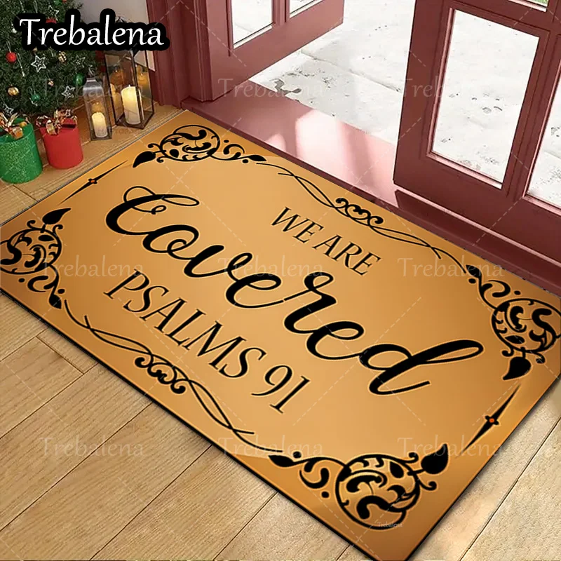 

1pc Welcome Door Mat Covered Psalms 91 Scripture Welcome Mat Elegant Home Decor