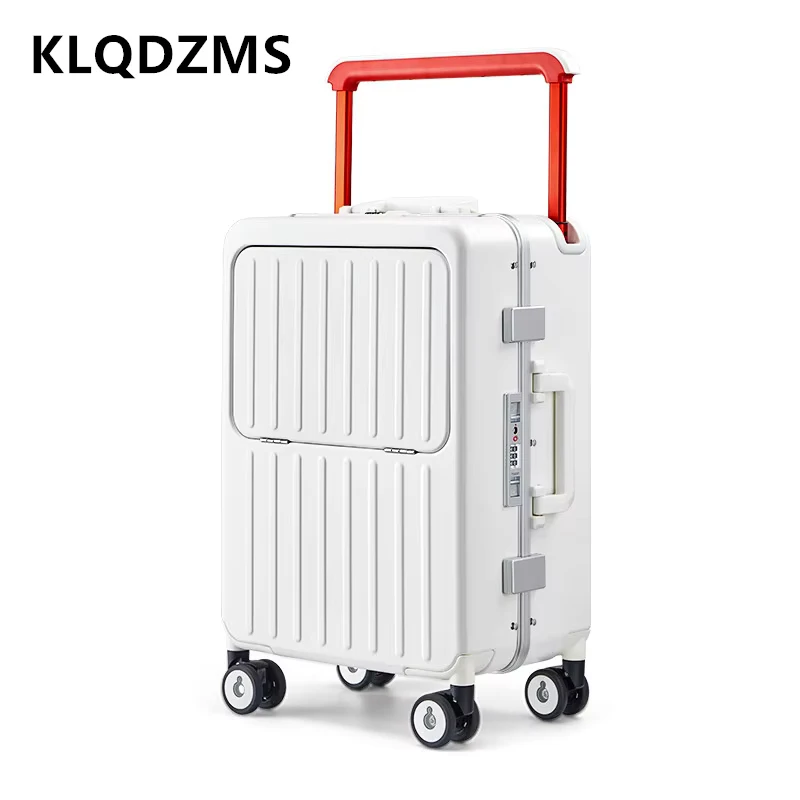 KLQDZMS Carry-on Travel Luggage Front Opening Laptop Boarding Case USB Charging Trolley Case 20