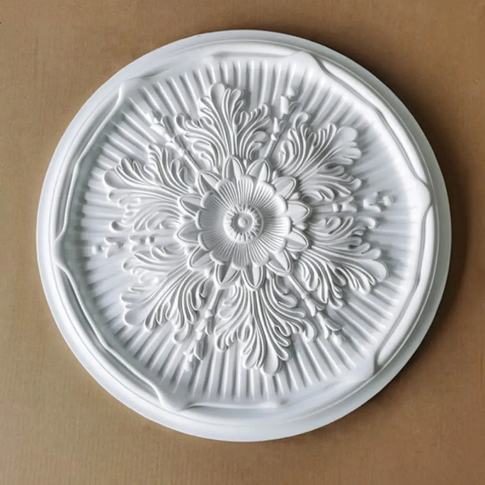Elegant White PU Ceiling Medallion For Jiaqi Lamp Canopy Round Decorative Base For Modern Home Lighting Fixture Installation