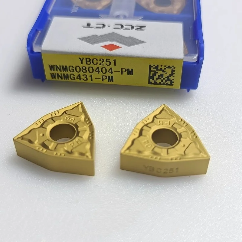 ZCC.CT WNMG080404-PM YBC251 WNMG080408-PM YBC251 WNMG080412-PM YBC251 CNC turning tool blade carbide inserts Cutting Tools 10Pcs