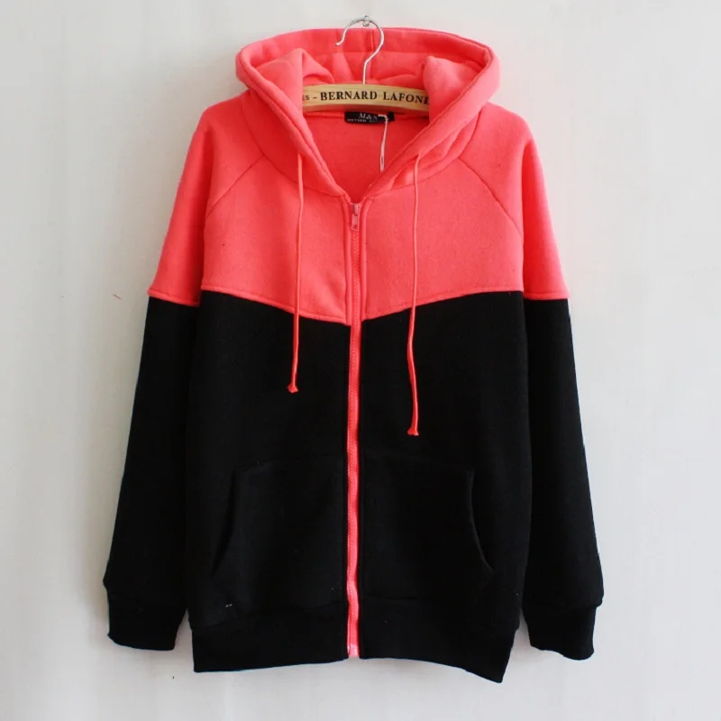 Fashion Trend Hoodie, Zippered Pockets, Fleece Sweater Long-sleeved Women\'s Sports Thin Coat
