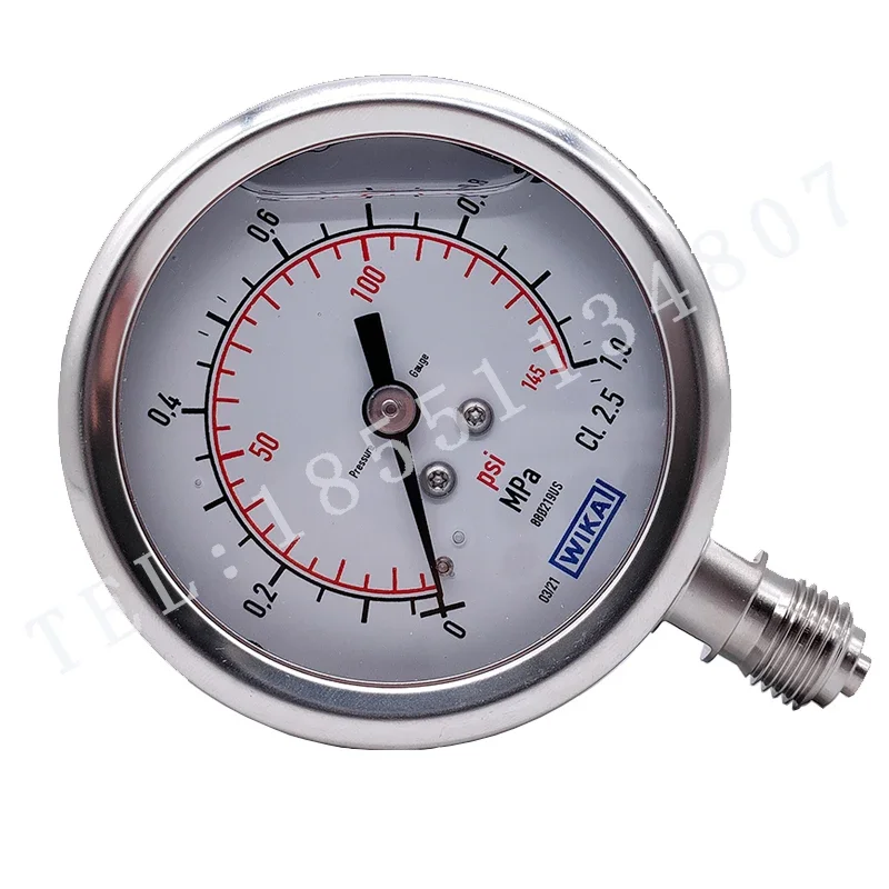 Pressure gauge PGE23.063 0~1Mpa G1/4 all stainless steel shock-resistant pressure gauge