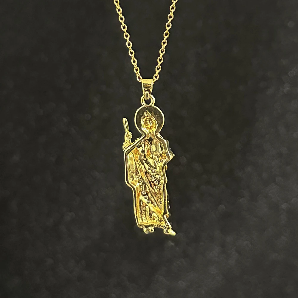 Women's exclusive popular necklace paired with religious figure pendant, diamond inlay, 18K gold plating, exquisite packaging