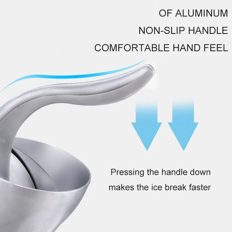 Ice Crusher for Making Drinks Fast Coarse Shaved Fine Chips Snow Cones Smoothie Mini Portable Ice Machine for Summer Drink