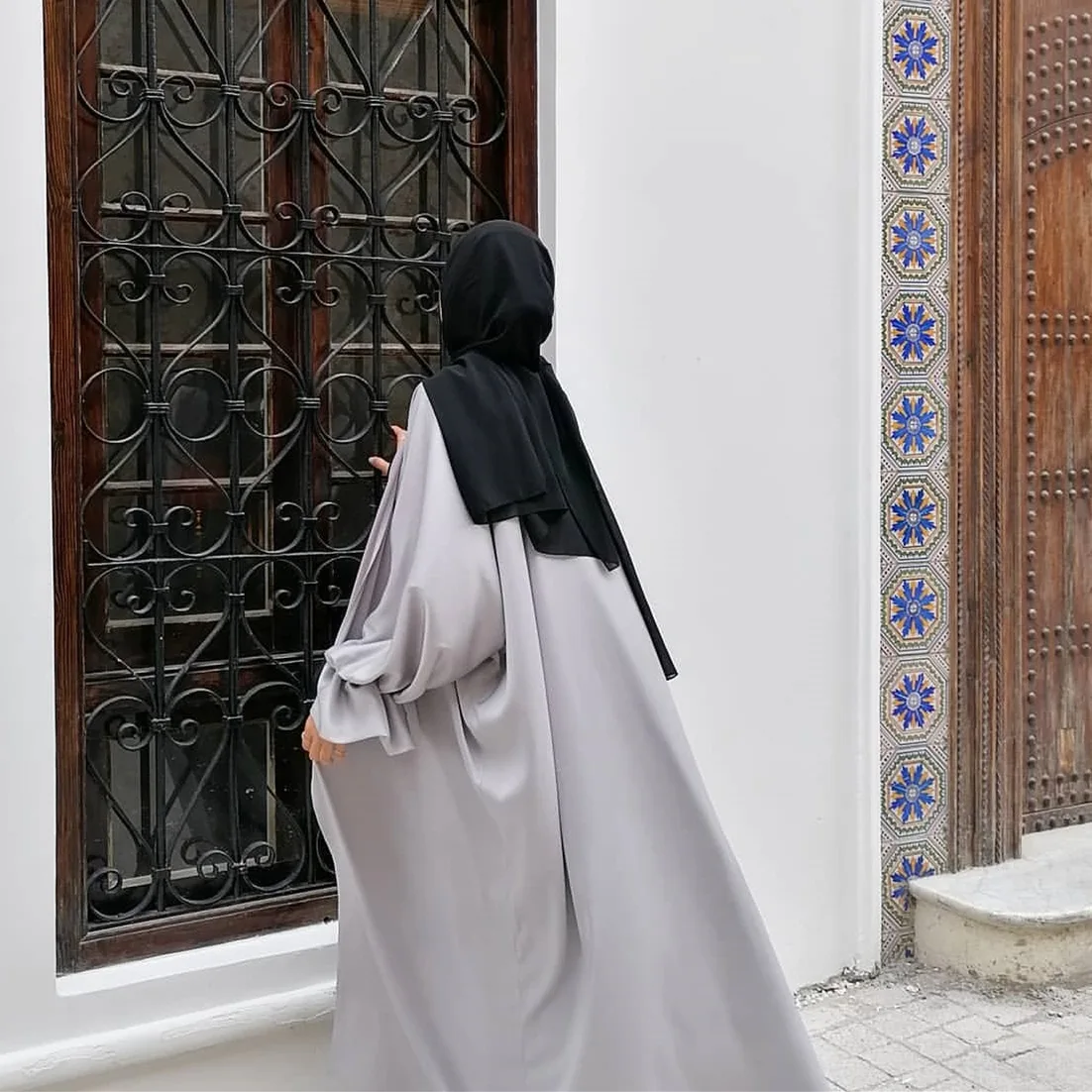 Abaya abierta de satén para mujer, Kimono musulmán largo, Hijab, vestido de Dubái, manga abullonada, Ramadán de Turquía, Eid, modesto traje islámico, caftán