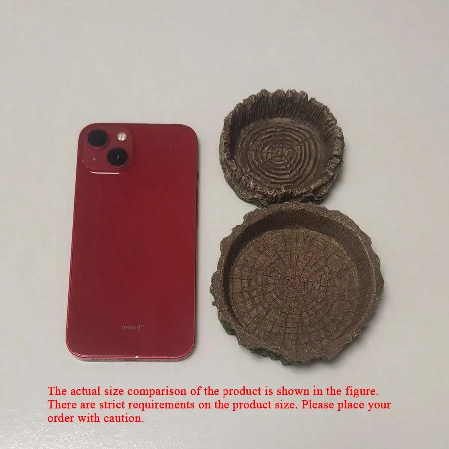 1 قطعة جذع شجرة على شكل الزواحف الغذاء وعاء الماء الراتنج تررم ديكور للسحاليات الثعابين أحجام صغيرة أو كبيرة #4