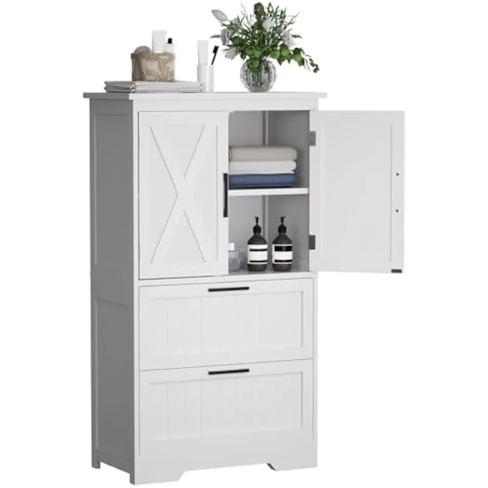 

Standalone bathroom floor cabinet Small bathroom storage cabinet with 2 doors and 2 drawers