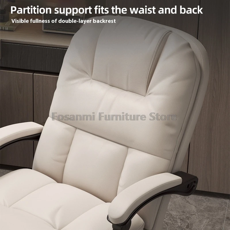 Silla de oficina reclinable con respaldo alto, respaldo de doble capa, ergonómica, cómoda, para ordenador, silla giratoria ajustable suave