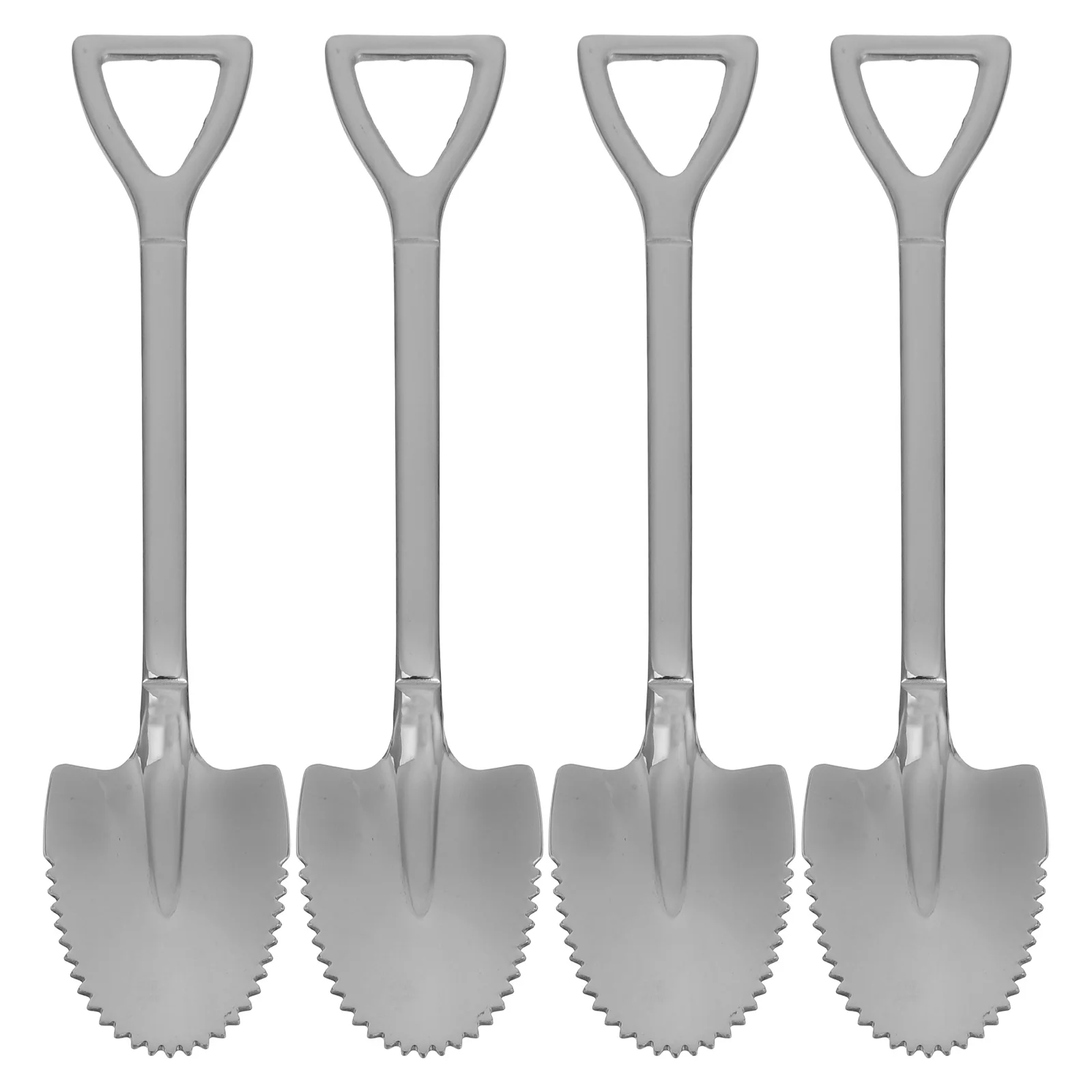 

4Pcs Stainless Steel Fruit Scraping Spoons Serrated Edges Multi Functional Polished Mirror Surface Easy Clean Non Skid