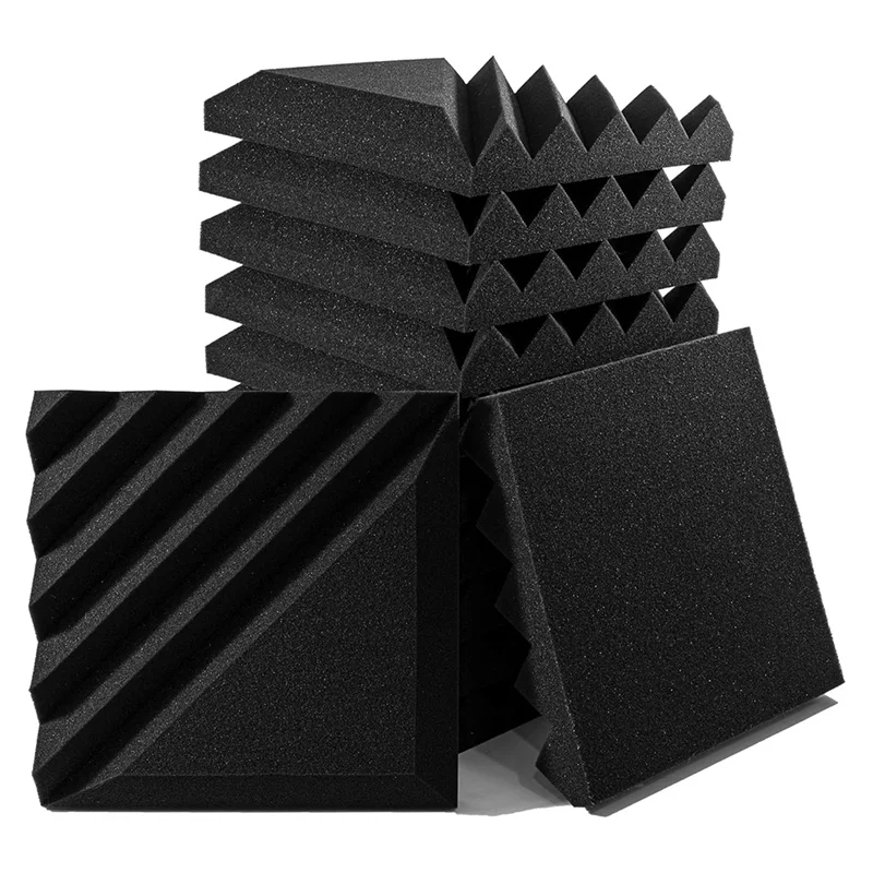 

ABVL-12 Pack Sound Proof Foam Panels For Walls, 12X12x2 Inches Half-Slash Style Acoustic Panels For Home Studio