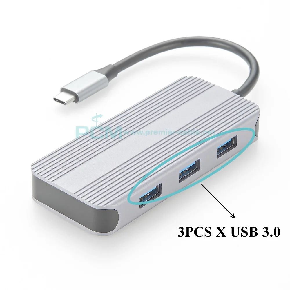 USB Typ-C 6-Port Mini Dockingstation, USB-C auf 4K@30Hz HDMI Adapter Hub mit 60 W Stromversorgung, RJ45 Ethernet, 3 USB 3.0 Port