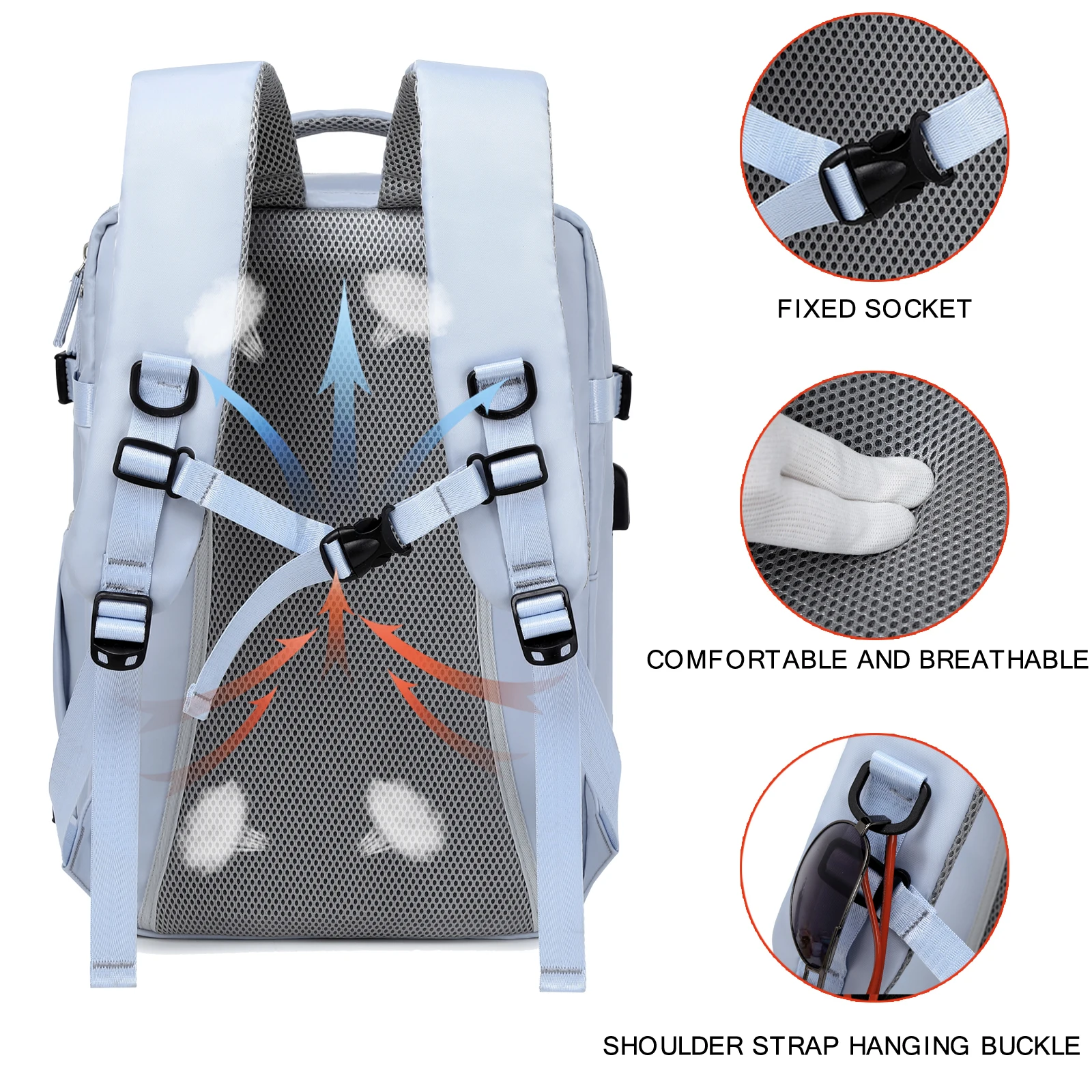 Travel backpack, can hold 15.6-inch laptop backpack, suitable for men and women with waterproof shoe compartment backpack