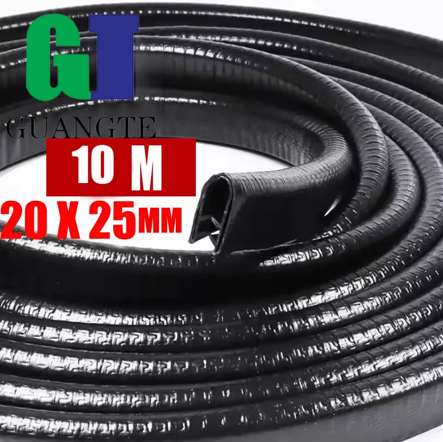 

10M 25*20MM Rubber with Steel U Type Car Door Anti-collision Strips Auto Door Edge Scratch Protector Strip Car Sealing Trim