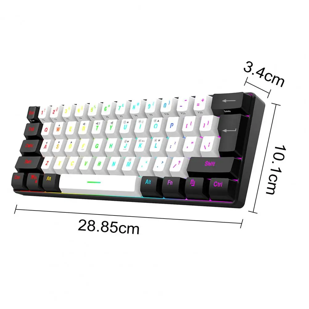 Клавиатура с RGB-подсветкой, механическая игровая клавиатура RGB, набор мышей с 61-проводной мини-офисной клавиатурой, универсальный комплект для геймеров