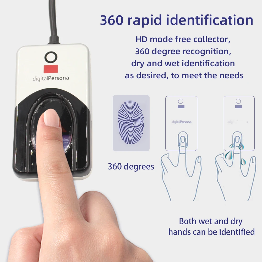 100% Original DigitalPersona URU4500 Biometric Fingerprint Scanner USB Fingerprint Reader URU4500 made in philippines