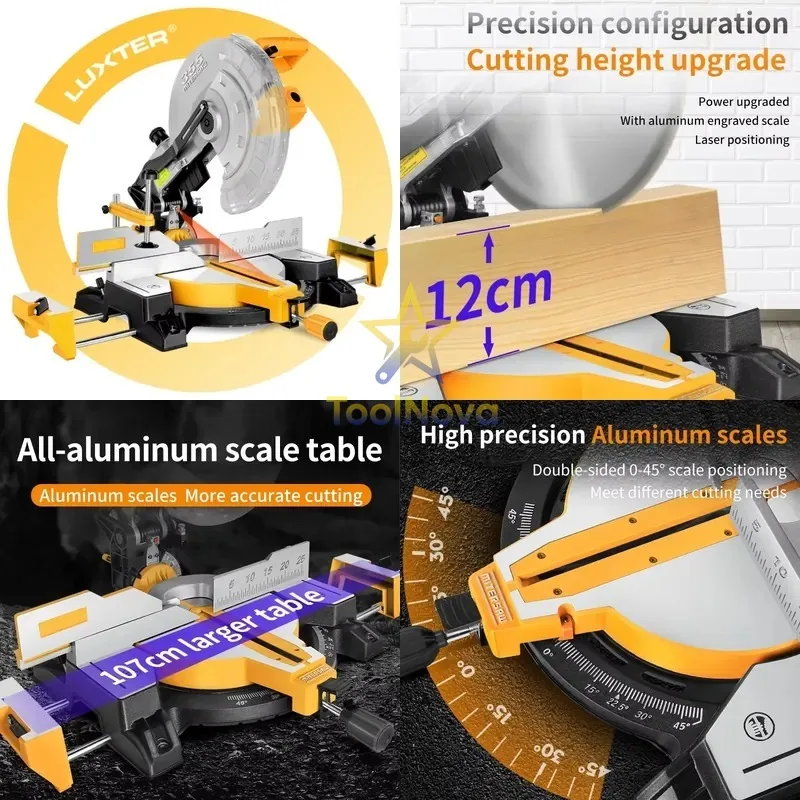 2026hotsale* NEW LUXTER 14inch 355mm 2800W Sliding Miter Saw Woodworking Bench Power Saws