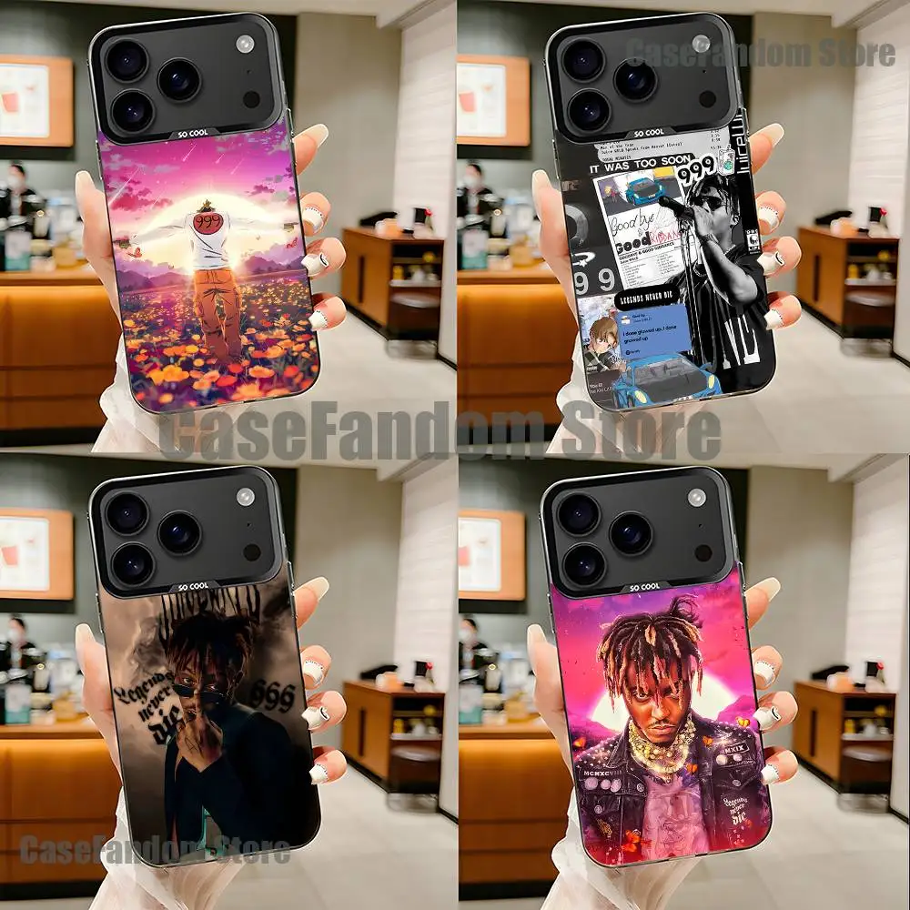 

Rapper 999 J-Juice W-WRLD For iPhone 17,16,15,14,13,12,11,Pro,MAX Black Candy Matte Cover