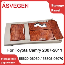 For Toyota Camry 2007-2011 Interior Gear Shift Panel Trim Center Console Storage Box Cup Holder 55620-06060 Replacement Kit