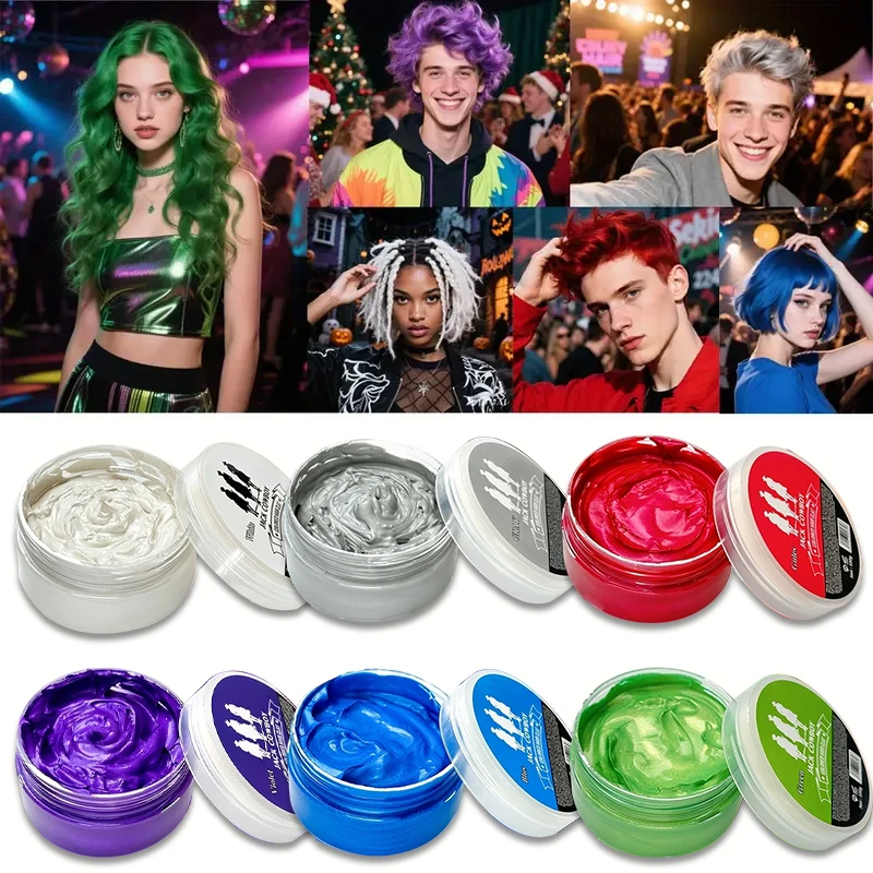 

Hair Dye Wax,Temporary hair dye wax,Easy to wash out,DIY,Dyed Mud,Long-lasting paint,Coloring cream,disposable Colored Hair Dye