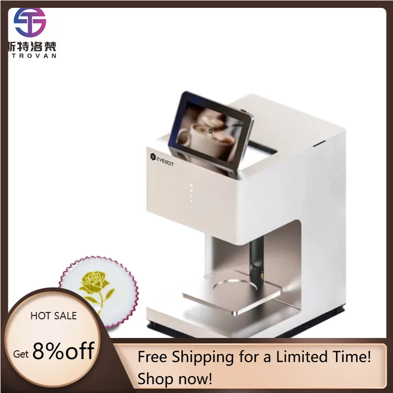 STLF JW EVEBOT EB-FT4 طابعة القهوة ثلاثية الأبعاد كابتشينو لاتيه آرت كعكة ماكينة طباعة الشوكولاتة طباعة طابعة القهوة Selfie #1