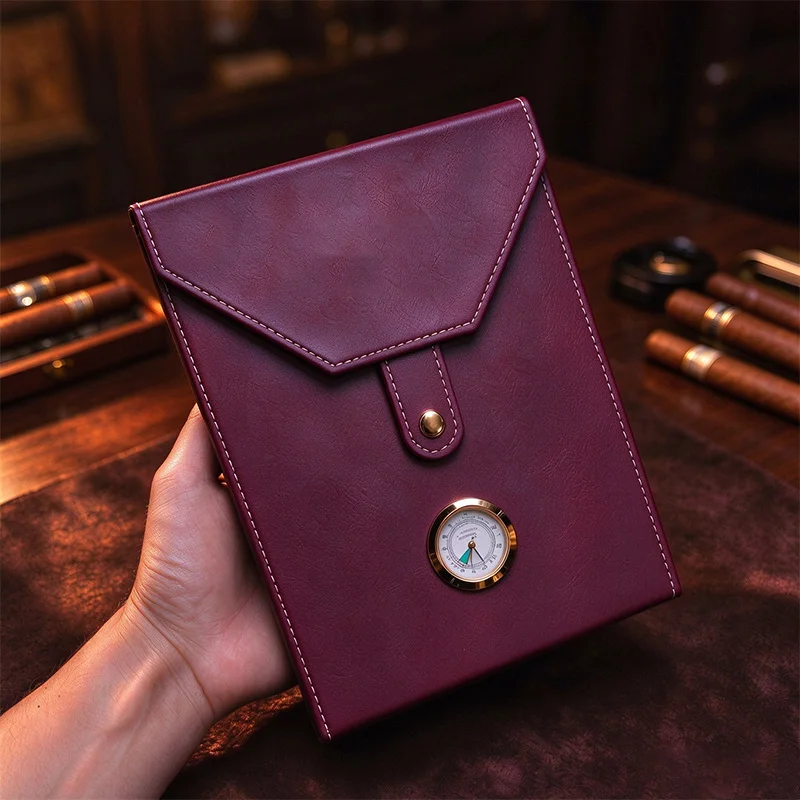 PU PU Leather Envelope Cigar Humidor Cedar Wood Lined Built-in Hygrometer Portable Travel Cigar Storage Box Gift Cigar Collectors - Aliexpress Deal