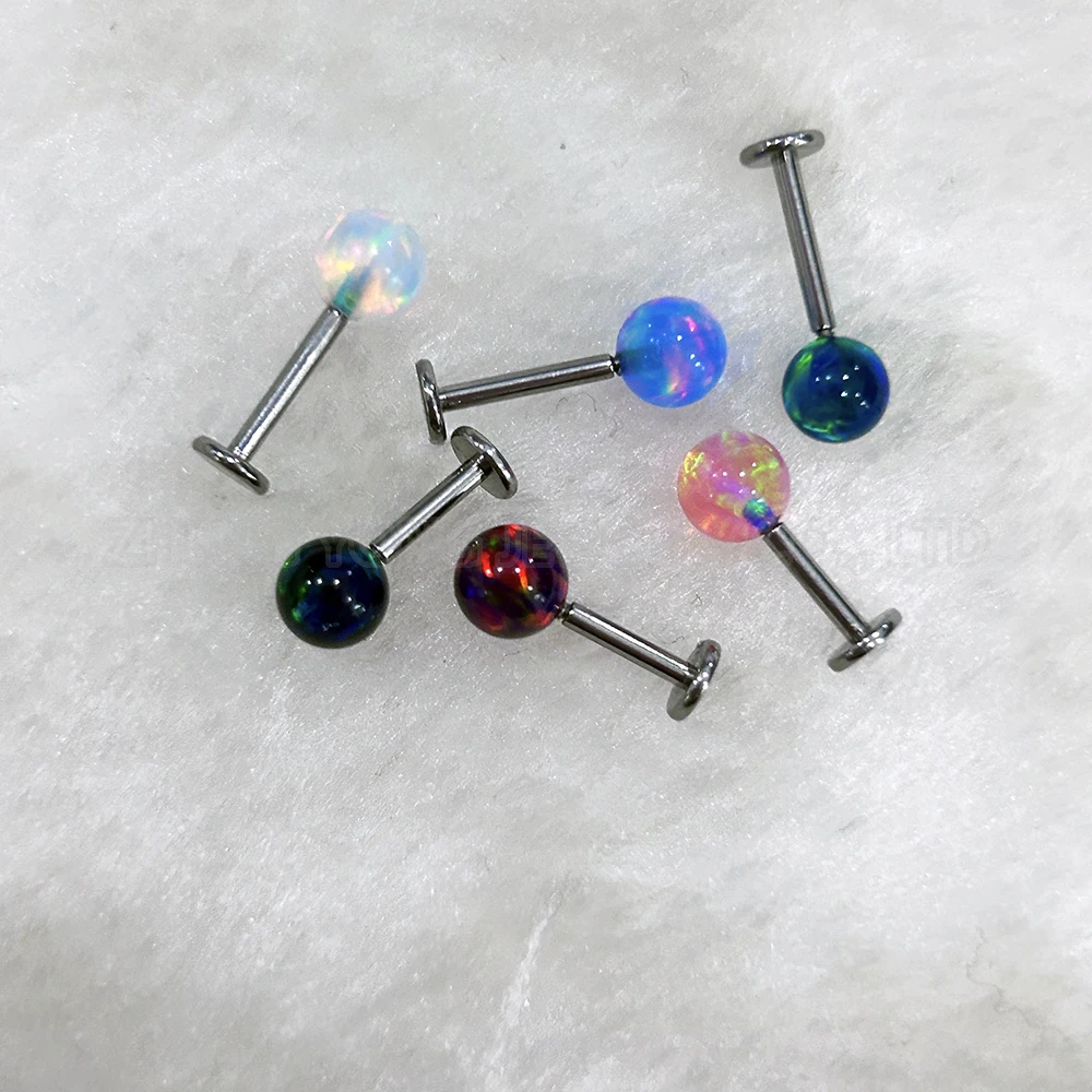 

2024 Body Piercing Screw in Synthetic Opal Jelly Color Beads Piercing for Women OP501-OP510