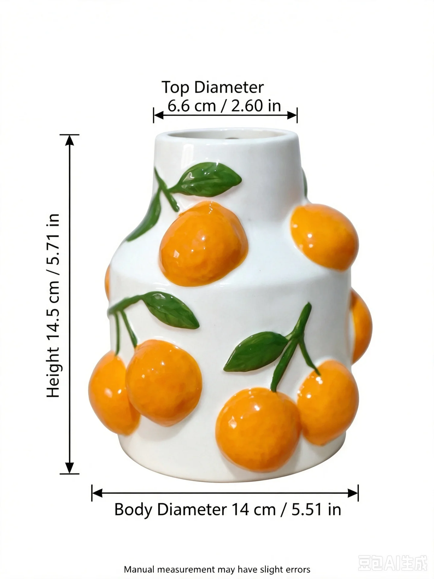 Keramische oranje vaas, witte  - Home Bar And Counter recensie en prijs