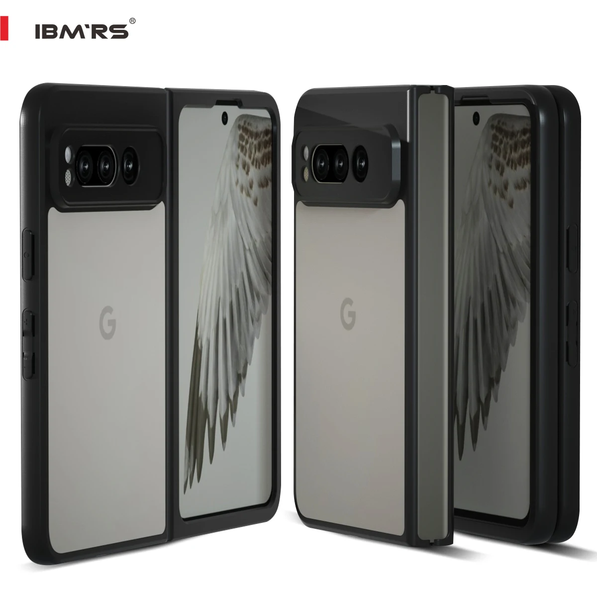 IBMRS for Google Pixel fold Case,Frosted transparent Shockproof Protection Case