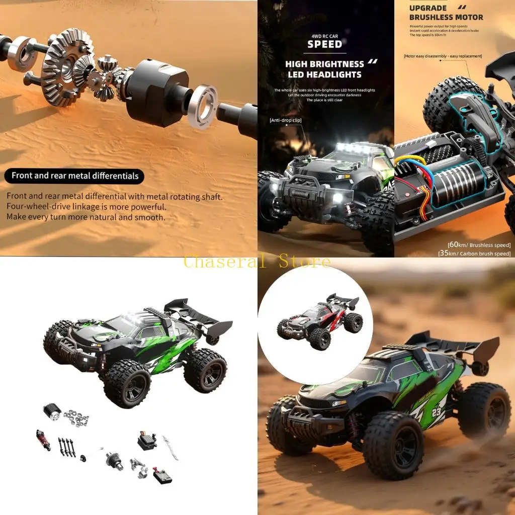 E7CE 118 Carbon Brushless Motor 4 Wheel Drive Competition Car ABS Strong Body High Performances Vehicle for Kids & Adults