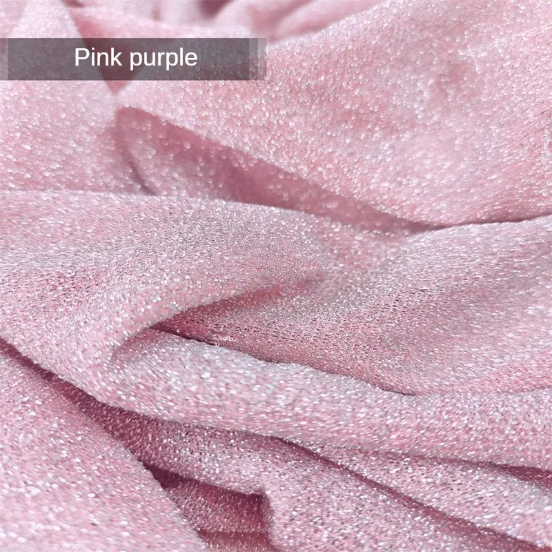 Colorful Plain Luxury Glitter Fabric By The Meter for Clothes Dresses Skirt Sewing Stretch Thin Designer Cloth Comfortable Droop