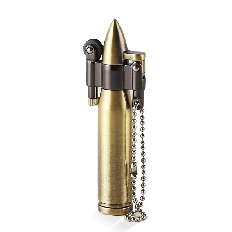 Metal Vintage Bullet Lighter Kerosene Cigarette Lighter Torch Grinding Wheel Lighters Mini Smoking Accessories Cool Gift For Men