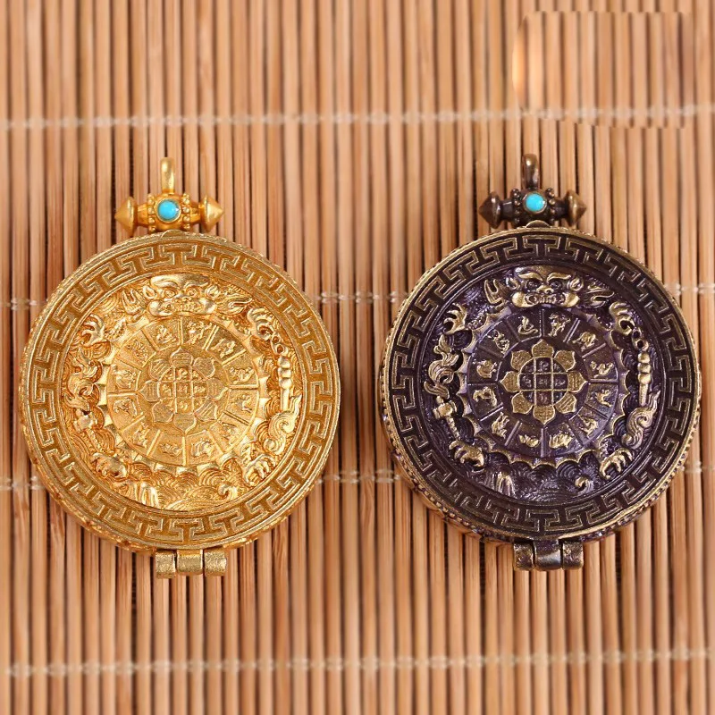 

Couple Pendant Bronzes Nine Square Eight Triams Gawa Box Men's Women's Sles Dharmalaya Charm Faion Jewelry Accories