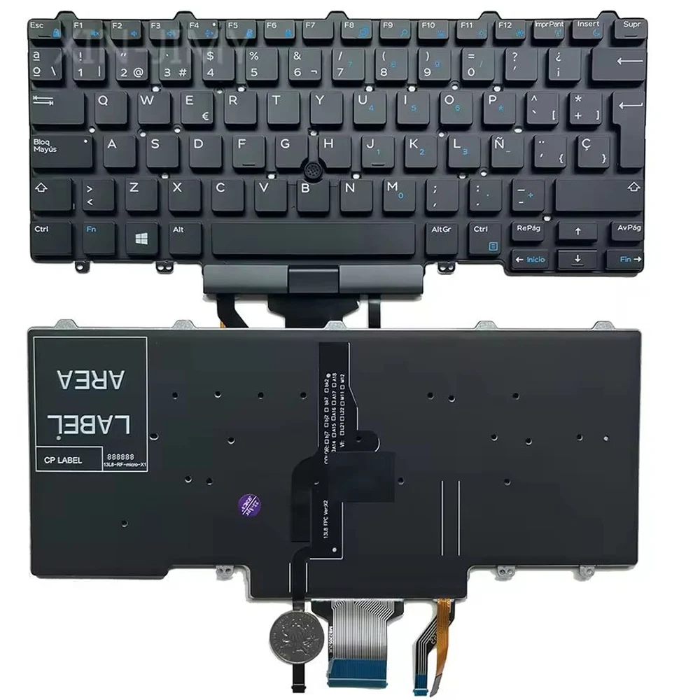 XIN-Spanish-French-UK-BR Backlit Laptop Keyboard For DELL Latitude E5450 E5470 E7450 E7470 7480 7490 5480 5490 5491 5495 0G30V9