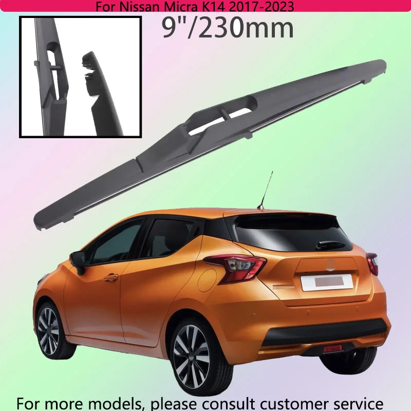 

For Nissan Micra K14 2017-2023 Car Accessories 9" Rear Windshield Windscreen Washer Wiper Blade