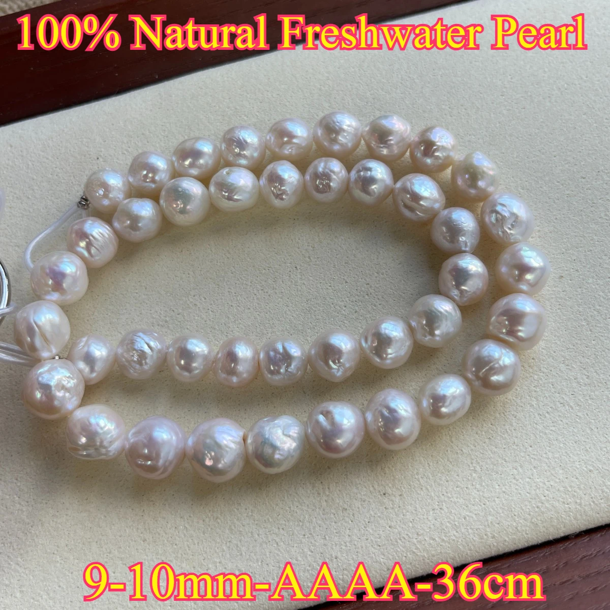 9-10mmAAAA أنيقة لؤلؤ المياه العذبة الطبيعية حجم كبير بالقرب من حبة مستديرة مجوهرات جعل هدية عقد دي اي واي سوار المرأة هدية الزفاف