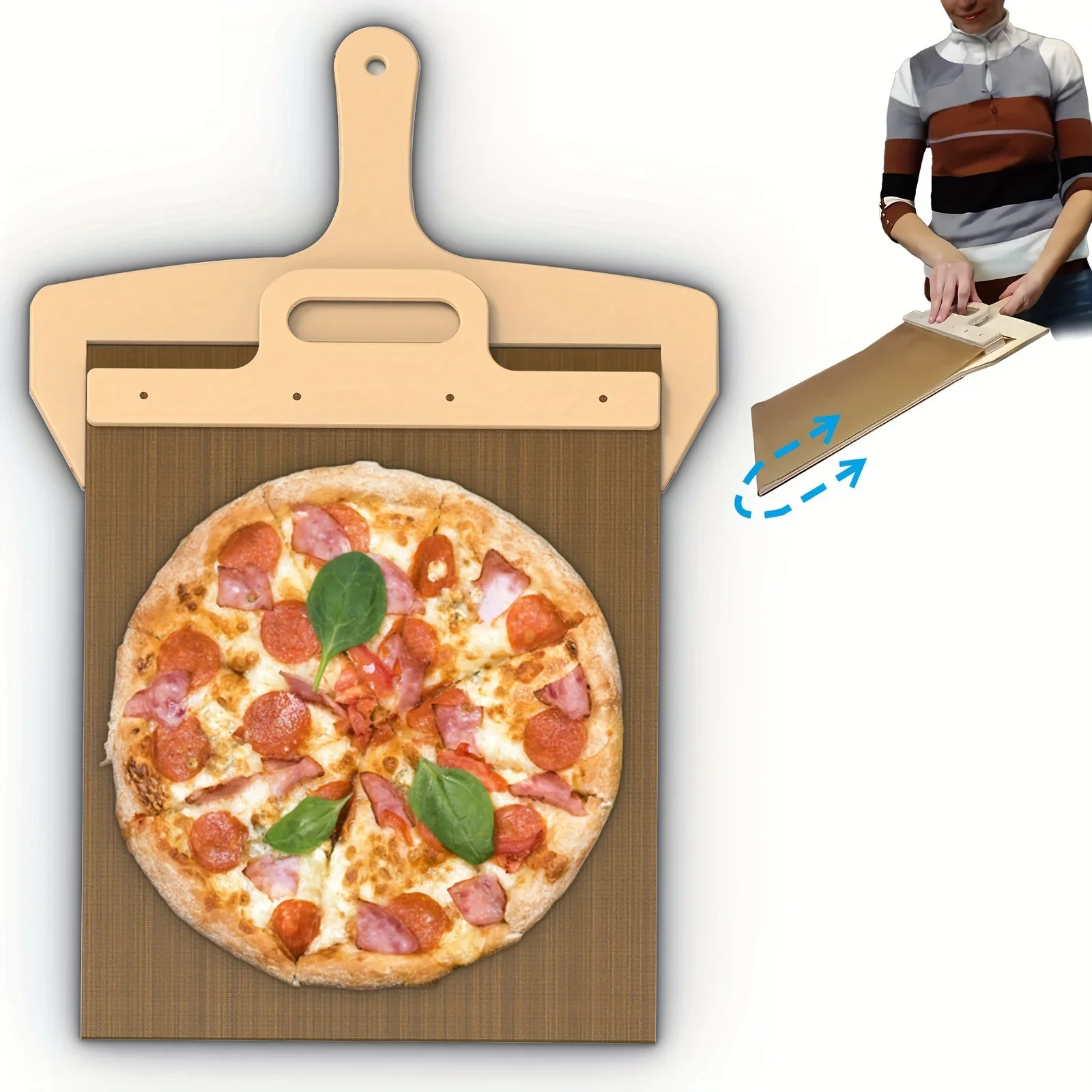 1pc Sliding Pizza Peel Ideal for Oven & Restaurant Use Non-Stick  Ergonomic Handle Perfect for Transferring Pizzas for Ovens