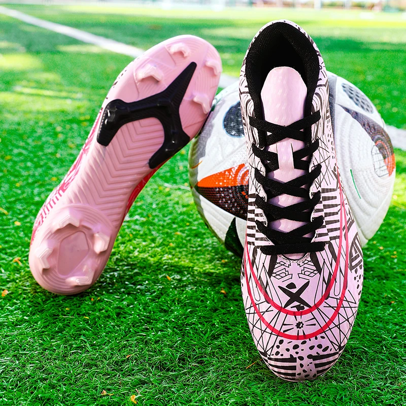 أحذية كرة القدم للجنسين، أحذية رياضية عالية الجودة برباط ومضادة للانزلاق، أحذية رياضية خارجية لكرة القدم للتدريب الاحترافي