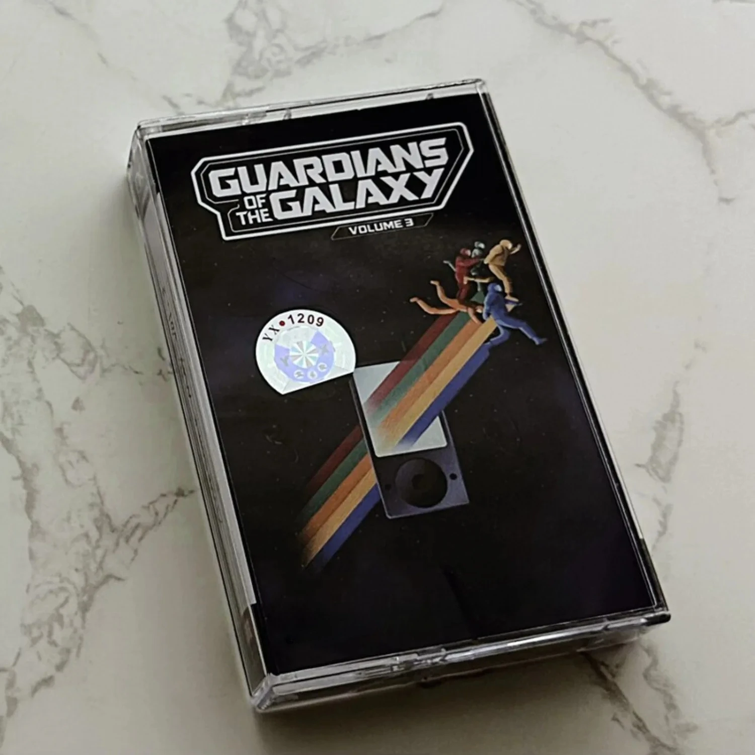 Western Retro Sci-Fi-Style Pop Music Cassette Tape, Rainbow Orbit Art Illustration Cover, Nostalgic Atmospheric Popular Track