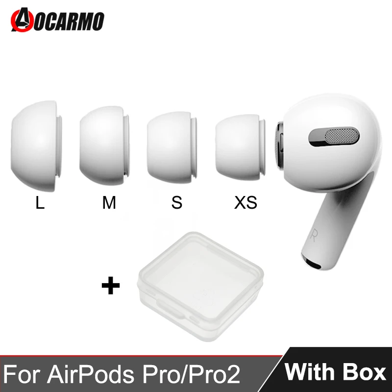 Aocarmo для наушников Apple AirPods Pro 1/2 Pro2, силиконовая Мягкая заглушка, защита от пыли, снижение давления, резиновый рукав A2083 A2084