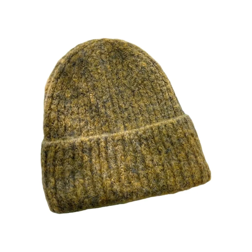 Retro Mixed Color Striped Beanie Hat Thickeneded Keep Warm Knitted Cap Ear Protection Windproof Warm Hat Daily