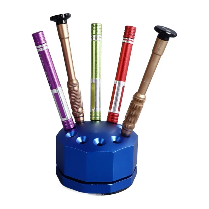 ドライバー収納ラック-10穴-アルミ合金製-回転式ドライバーオーガナイザーホルダー