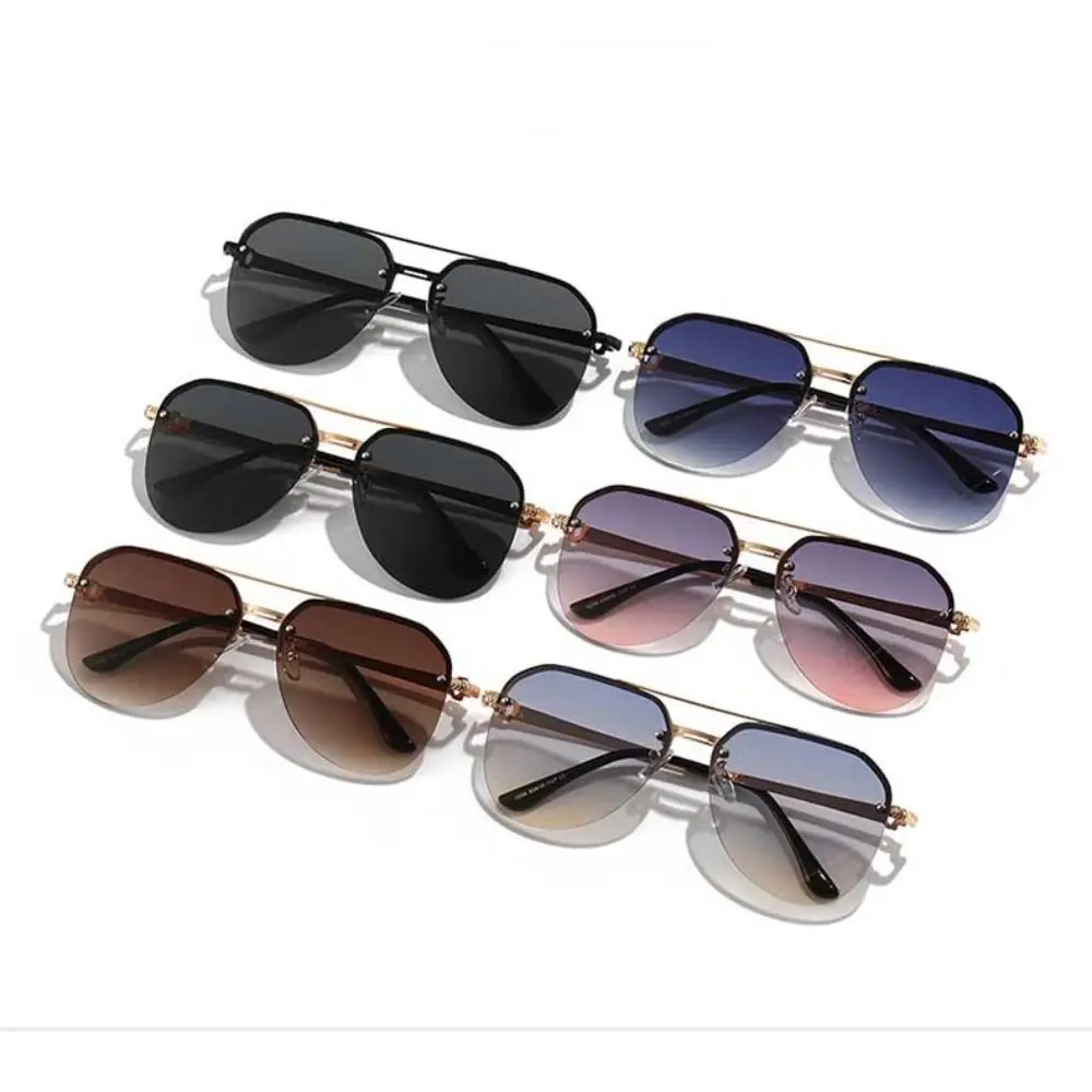 

Fashion Half Frame Sunglasses New Women Men Retro Metal Sun Glasses Outdoor Classic Square Frame Sunglasses