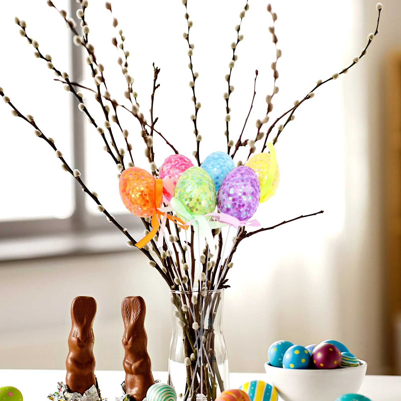 

12Pcs Easter Egg Vase Decorative Inserts DIY Craft Flower Arrangement Ornaments Easter Festive Decor DIY Crafts Egg