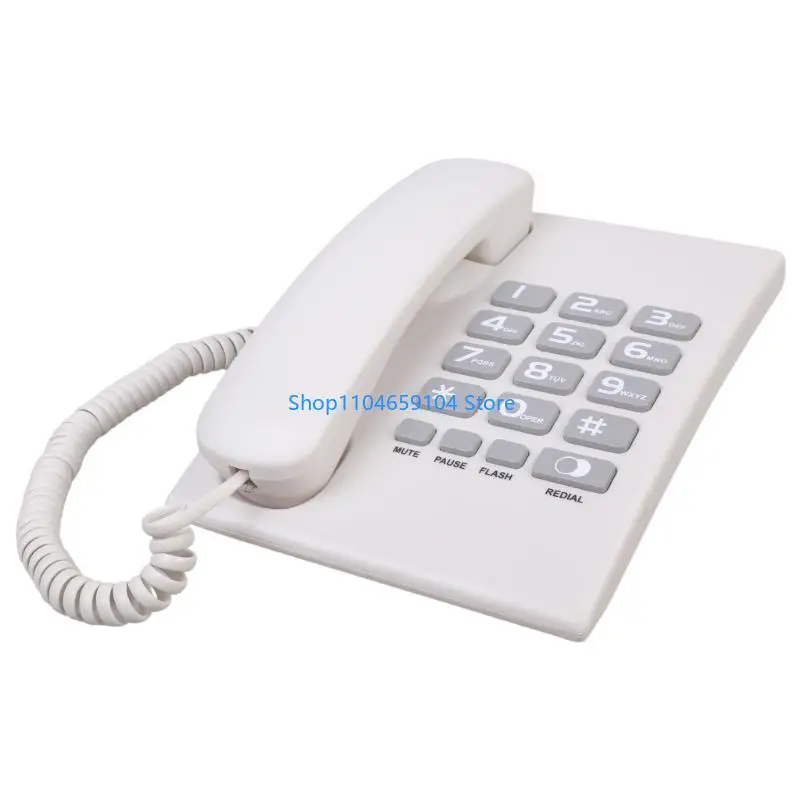 Large Number Redialing Corded Landline for Elderly Hands Corded Telephone