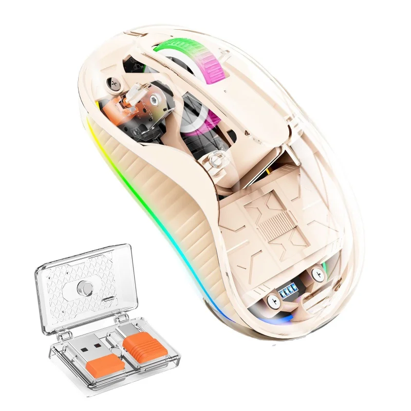 

M333 transparent wireless bluetooth mouse three-mode silent desktop laptop rechargeable mouse universal