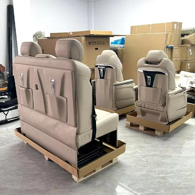For Vito Interior Upgrade Aviator Style Leather Seats Modified W447 Front Seat Cover Rear Sofa Bed Business Design
