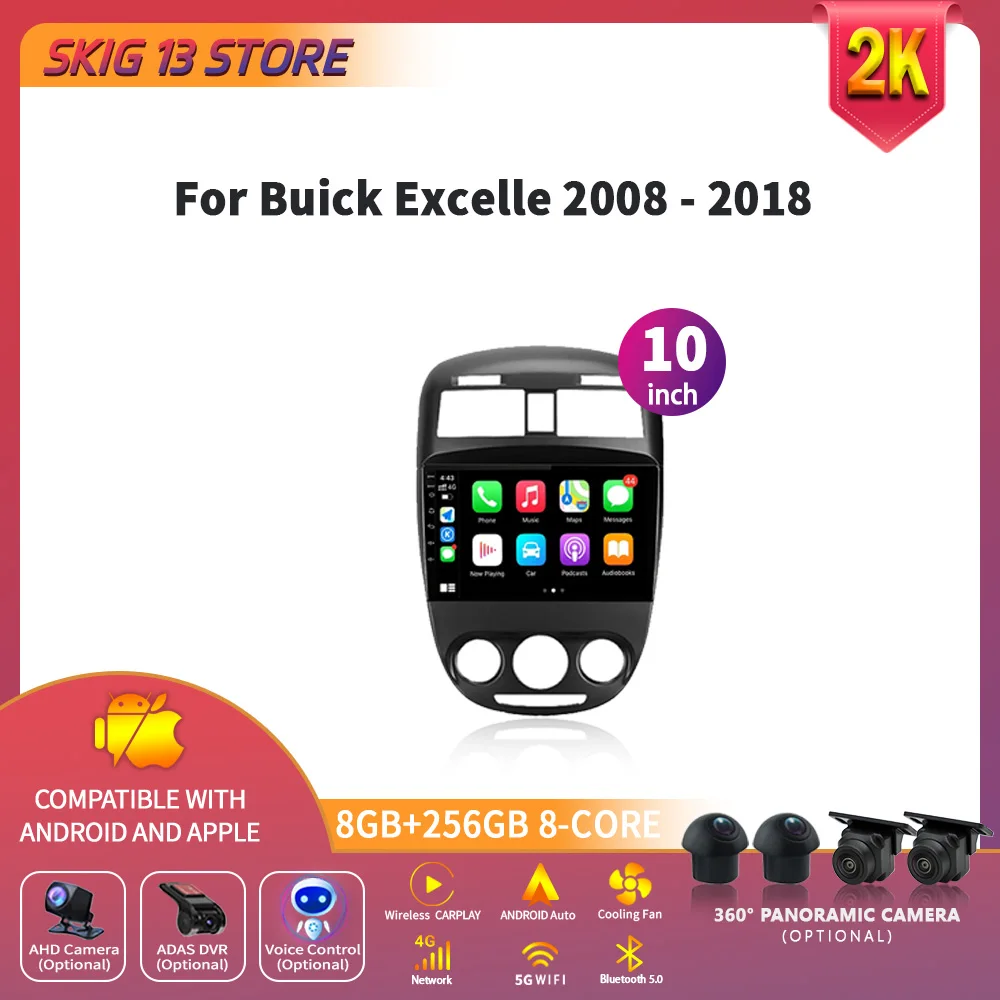 

Car Android For Buick Excelle 2008-2018 Car Multimedia radio Screen Stereo Player GPS Navigation NO 2din CarPlay DVD Wifi