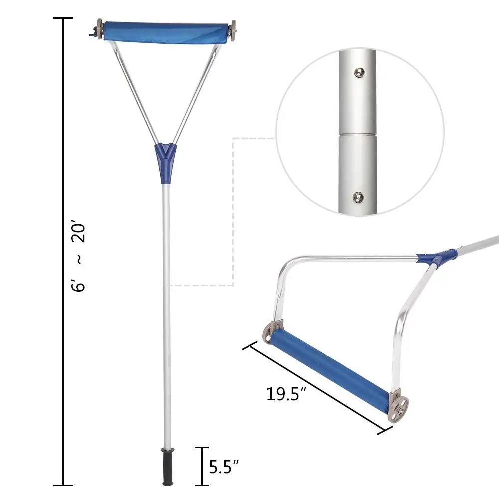 Fácil remoção de ancinho de neve com alça ajustável Pá de neve Ferramenta de remoção de neve no telhado