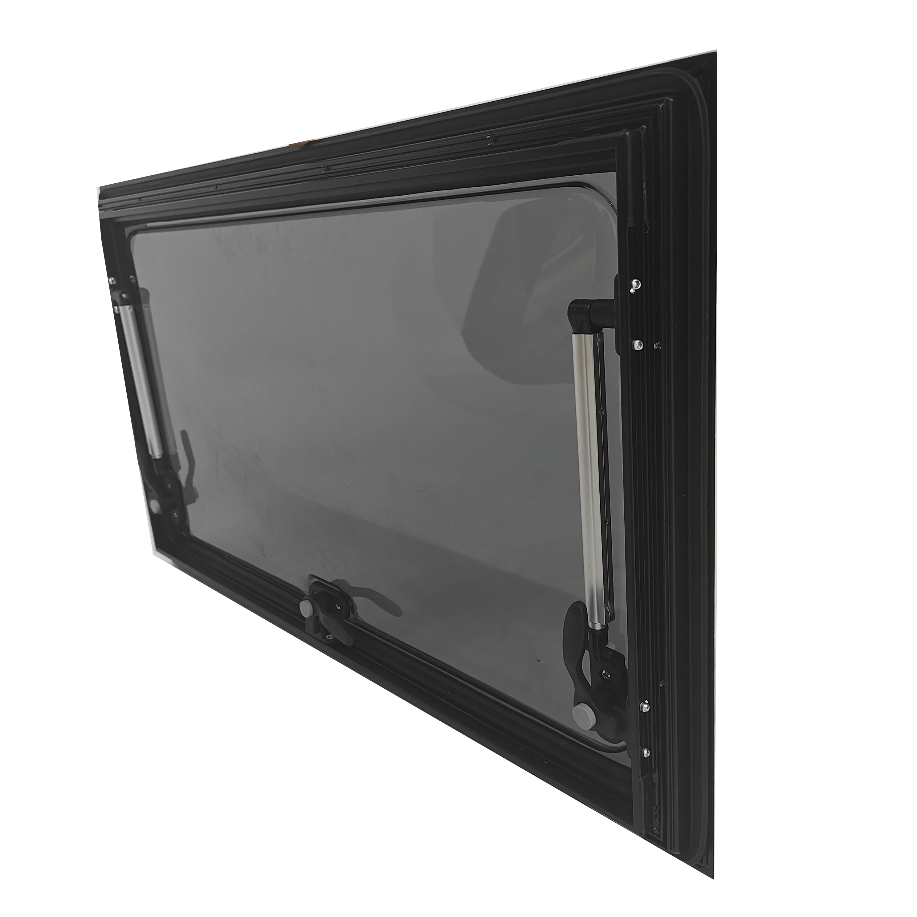 RV Side Window, Double Glazed UV Resistant Acrylic Caravan Exterior Window with Blind and Fly Screen for Motorhome, Fits 25-50mm